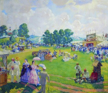 vacaciones en el campo 1917 Boris Mikhailovich Kustodiev Pinturas al óleo